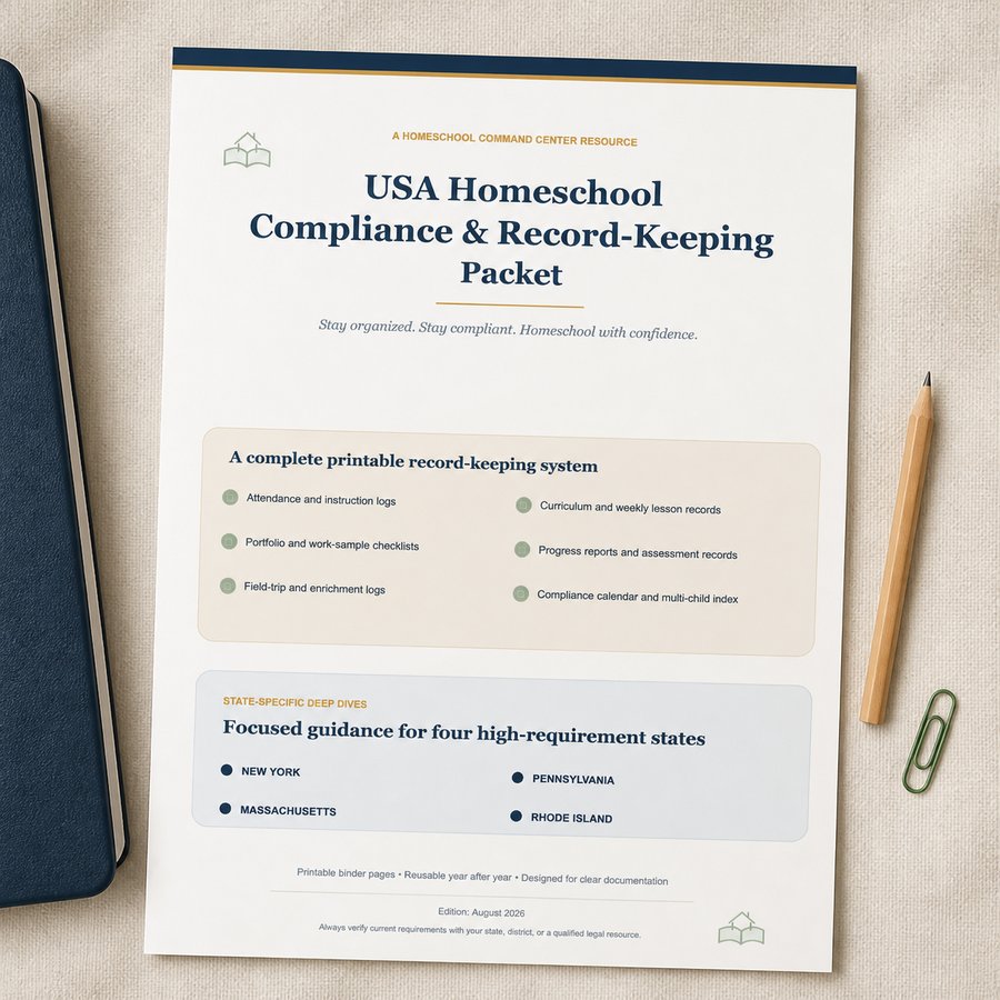USA Homeschool Compliance & Record-Keeping Packet cover