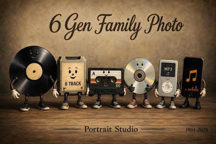 6 Generations of Sound Tech: Classic Studio Portrait
