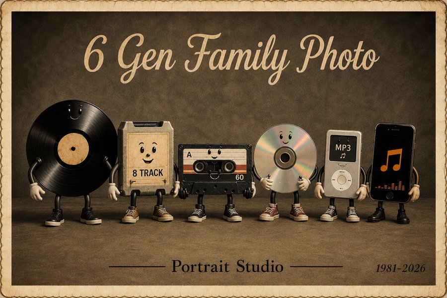 6 Generations of Sound Tech: Vintage Postcard Edition